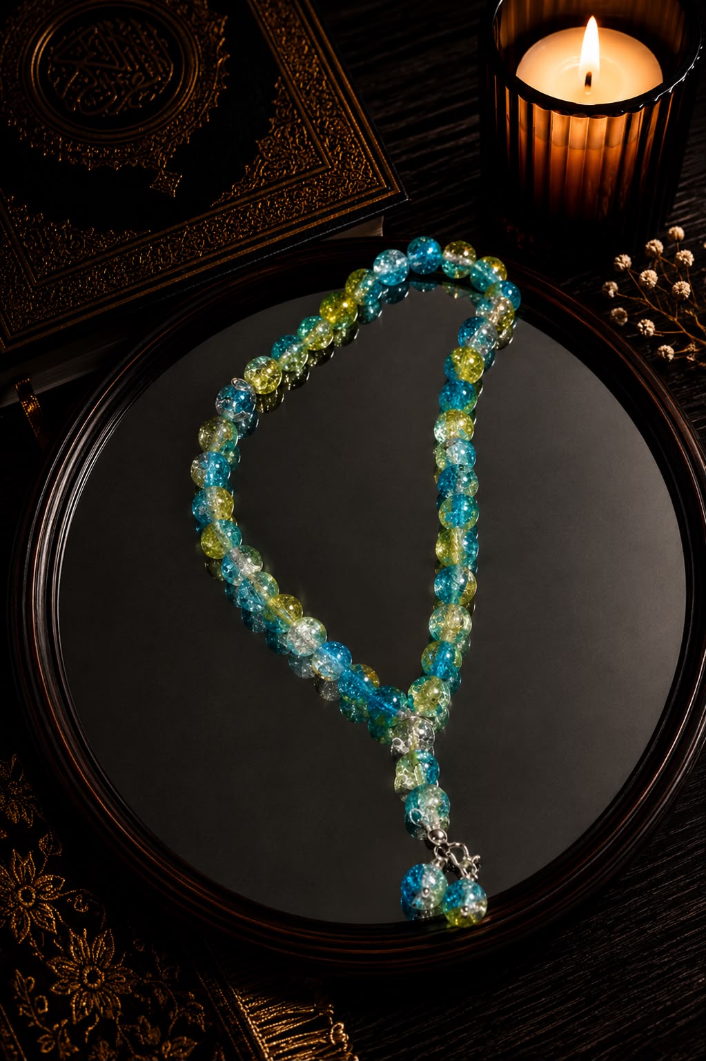 Blue Yellow Mini Tasbih