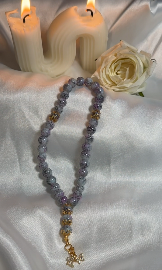 Grey Purple Mini Tasbih