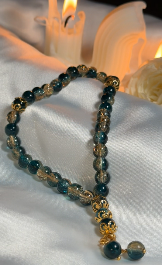 Gold Blue Mini Tasbih
