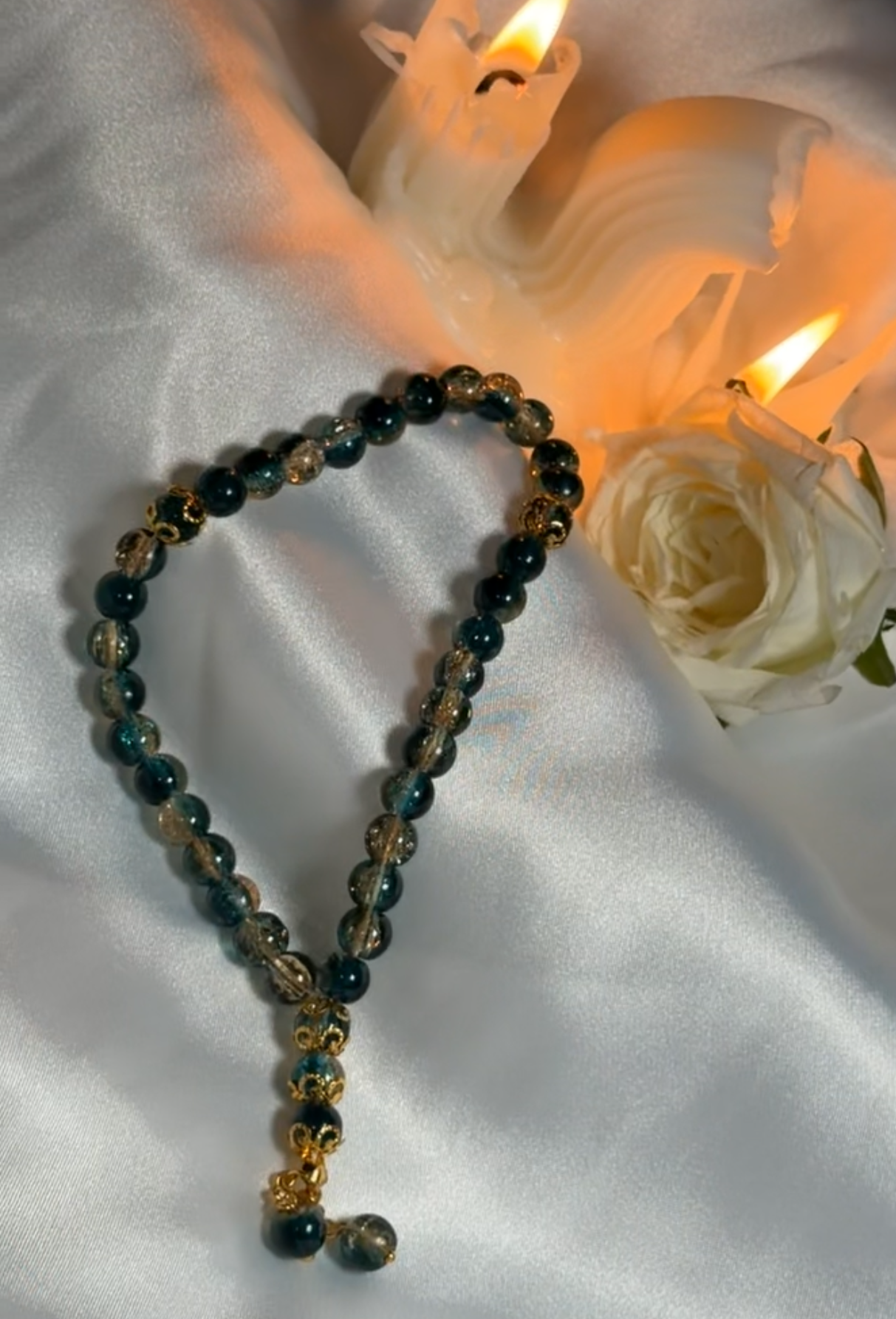 Gold Blue Mini Tasbih