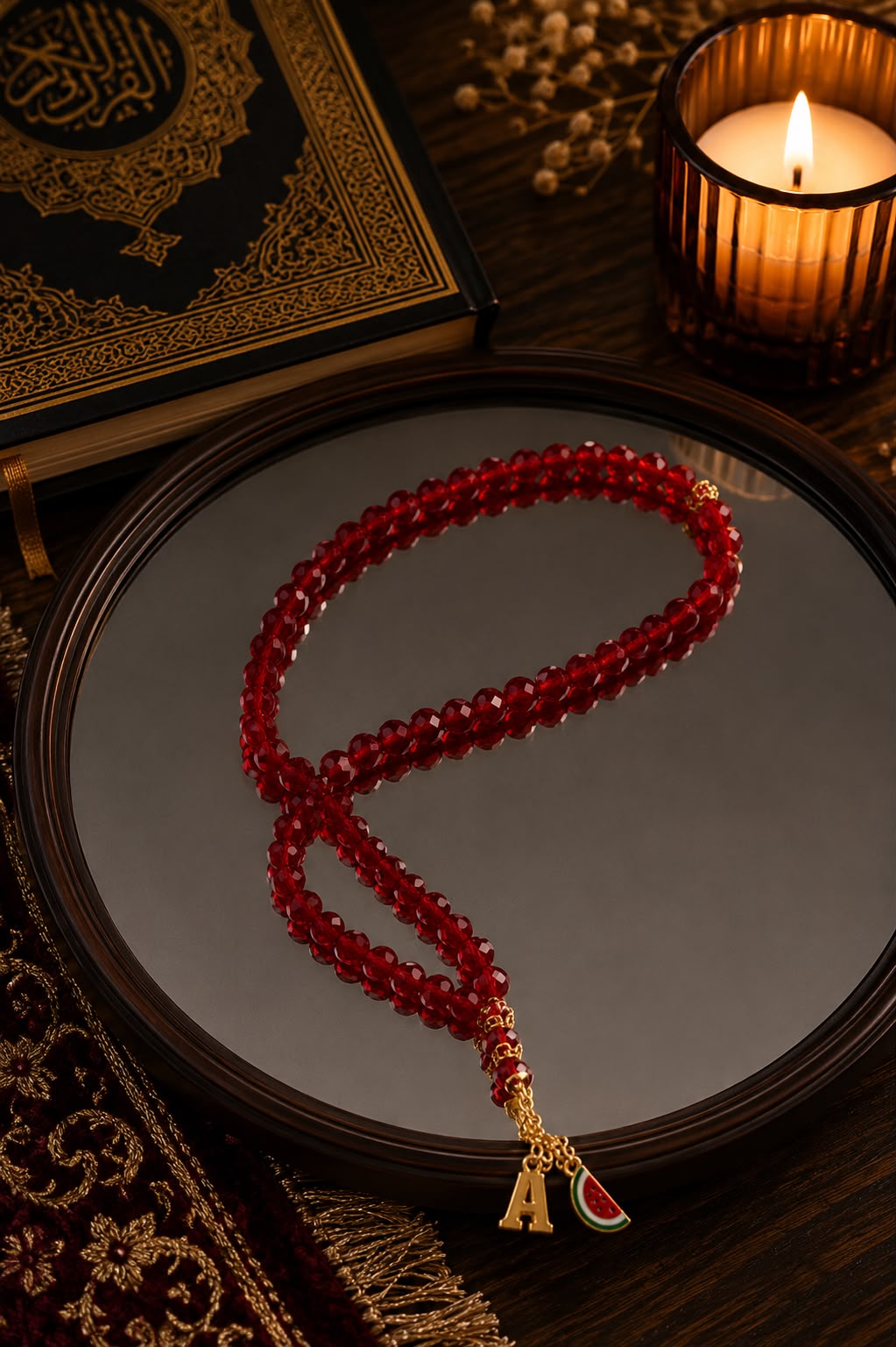 Red Shiny Tasbih