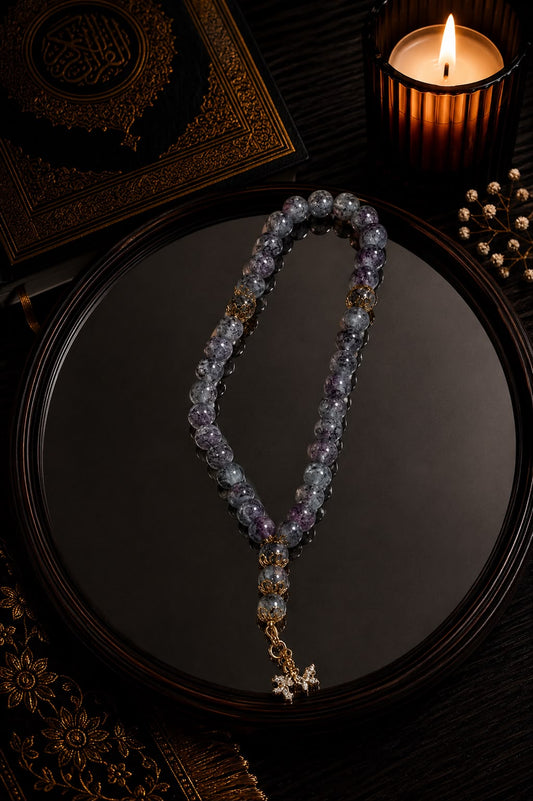 Grey Purple Mini Tasbih
