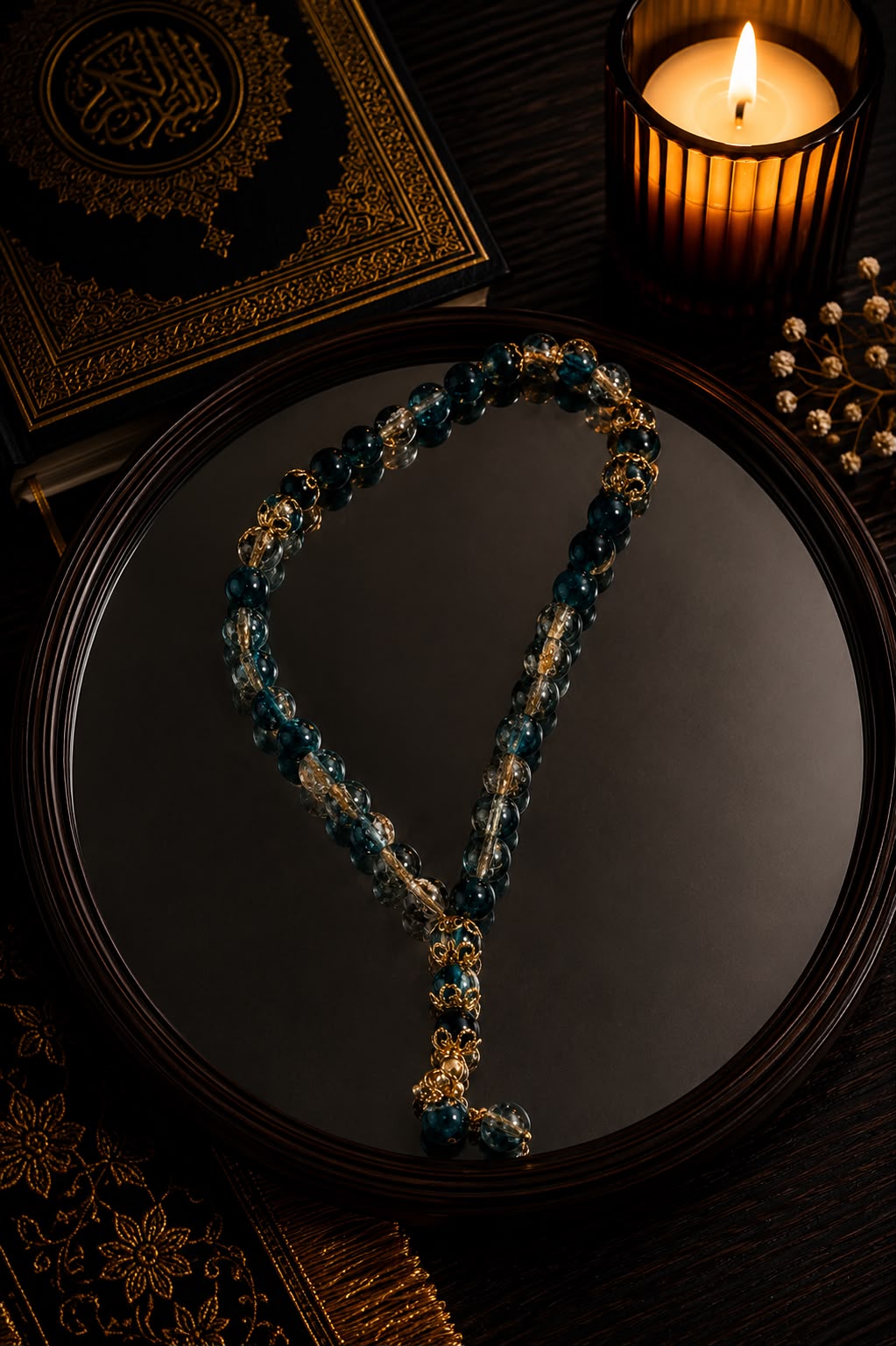 Gold Blue Mini Tasbih