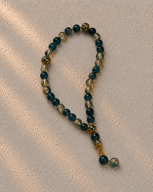 Gold Blue Mini Tasbih